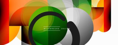 Yuvarlak üçgen çizgileri ve daireleri şekillendirir. Duvar kağıdı afişi arkaplanı veya iniş sayfası için Geometrik vektör çizimi