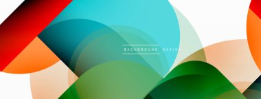 Yuvarlak üçgen çizgileri ve daireleri şekillendirir. Duvar kağıdı afişi arkaplanı veya iniş sayfası için Geometrik vektör çizimi