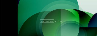 Yuvarlak üçgen çizgileri ve daireleri şekillendirir. Duvar kağıdı afişi arkaplanı veya iniş sayfası için Geometrik vektör çizimi