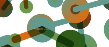 Soyut arkaplan. Yuvarlak noktalar çizgilerle birleşti. Duvar kağıdı, afiş, arkaplan veya iniş için moda tekno iş şablonu