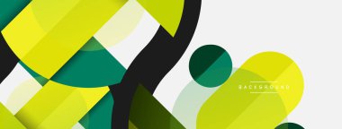 Geometrik şekiller bileşim soyut arkaplan. Çember çizgileri ve dikdörtgenler. Duvar kağıdı afişi veya iniş sayfası için vektör illüstrasyonu