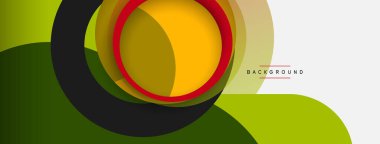 Vektör yuvarlak şekilli daireler minimum geometrik arkaplan. Duvar kağıdı afişi veya iniş sayfası için vektör illüstrasyonu