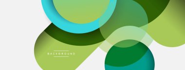 Çember ve yuvarlak şekiller soyut arkaplan. Duvar kağıdı afişi veya iniş sayfası için vektör illüstrasyonu