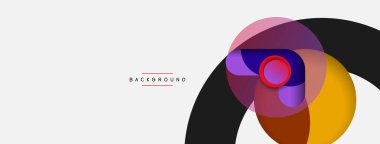 Vektör yuvarlak şekilli daireler minimum geometrik arkaplan. Duvar kağıdı afişi veya iniş sayfası için vektör illüstrasyonu