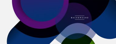 Yaratıcı geometrik duvar kağıdı. Asgari soyut arkaplan. Duvar kağıdı arkaplanı veya iniş sayfası için daire bileşimi vektör çizimi