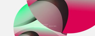 Yaratıcı geometrik duvar kağıdı. Asgari soyut arkaplan. Duvar kağıdı arkaplanı veya iniş sayfası için daire ve dalga kompozisyon vektör çizimi