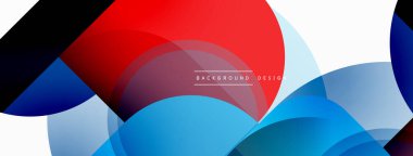 Yuvarlak üçgen çizgileri ve daireleri şekillendirir. Duvar kağıdı afişi arkaplanı veya iniş sayfası için Geometrik vektör çizimi