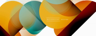 Yuvarlak üçgen çizgileri ve daireleri şekillendirir. Duvar kağıdı afişi arkaplanı veya iniş sayfası için Geometrik vektör çizimi