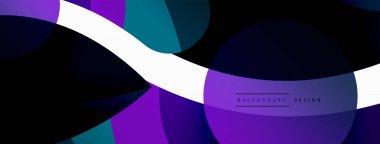 Yaratıcı geometrik duvar kağıdı. Asgari soyut arkaplan. Duvar kağıdı arkaplanı veya iniş sayfası için daire dalga ve yuvarlak şekiller kompozisyon vektör çizimi