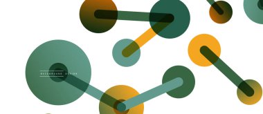 Çizgi noktaları geometrik soyut arkaplan bağlantıları. Çizgilerle birbirine bağlı çemberler. Duvar kağıdı, afiş, arkaplan veya iniş için moda tekno iş şablonu