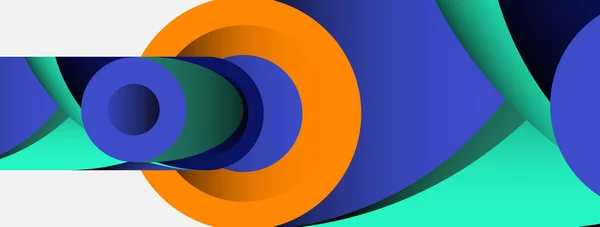 Abstrakt bakgrund. Minimala geometriska cirklar och runda stilformer med djupa skuggeffekter. Trendig teknik affärsmall för tapet banner eller bakgrund — Stock vektor