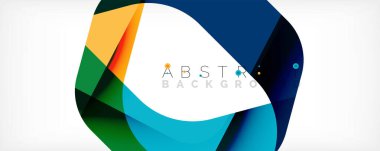 Asgari soyut arkaplan - beyaz üzerine gölge çizgileri ile örtüşen renk şekilleri. Duvar Kağıdı, Sancak, Arkaplan, İniş Sayfası için Vektör İllüstrasyonu