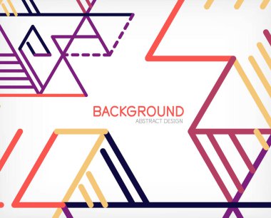 Soyut arkaplan. Beyaz arkaplanda renk çizgileri. Doğrusal soyut kompozisyon. Duvar kağıdı, afiş, arkaplan, iniş sayfası için tekno veya iş konsepti