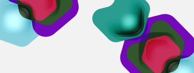 Beyaz arka planda renkli ok şekilleri. Minimum geometrik soyut arkaplan. Duvar kağıdı afişi veya iniş sayfası için vektör illüstrasyonu