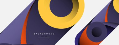 Soyut arkaplan. Minimum geometrik daireler ve koyu gölgeli yuvarlak şekiller. Duvar kağıdı afişi veya arkaplan için moda teknoloji iş şablonu