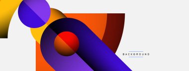 Geometrik soyut arkaplan. Duvar kağıdı arkaplanı veya iniş sayfası için yuvarlak şekiller, daireler, satır bileşimi