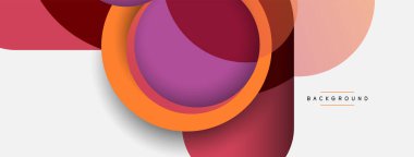 Çember ve yuvarlak şekiller soyut arkaplan. Duvar kağıdı afişi veya iniş sayfası için vektör illüstrasyonu