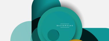 Çember ve yuvarlak şekiller soyut arkaplan. Duvar kağıdı afişi veya iniş sayfası için vektör illüstrasyonu