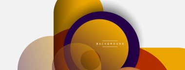 Yaratıcı geometrik duvar kağıdı. Asgari soyut arkaplan. Duvar kağıdı arkaplanı veya iniş sayfası için daire bileşimi vektör çizimi