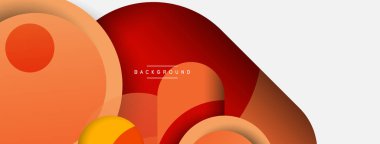 Vektör yuvarlak şekilli daireler minimum geometrik arkaplan. Duvar kağıdı afişi veya iniş sayfası için vektör illüstrasyonu