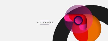 Yaratıcı geometrik duvar kağıdı. Asgari soyut arkaplan. Duvar kağıdı arkaplanı veya iniş sayfası için daire bileşimi vektör çizimi