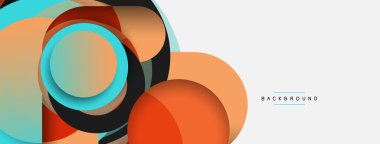 Yaratıcı geometrik duvar kağıdı. Asgari soyut arkaplan. Duvar kağıdı arkaplanı veya iniş sayfası için daire bileşimi vektör çizimi