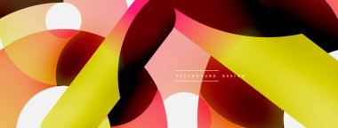 Yuvarlak şekiller daireler ve diğer geometrik şekiller. Duvar kağıdı afişi arkaplan kartı veya iniş sayfası için vektör illüstrasyonu