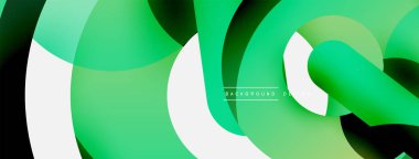 Yuvarlak şekiller daireler ve diğer geometrik şekiller. Duvar kağıdı afişi arkaplan kartı veya iniş sayfası için vektör illüstrasyonu