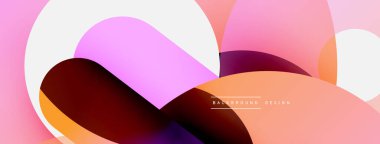 Yuvarlak şekiller daireler ve diğer geometrik şekiller. Duvar kağıdı afişi arkaplan kartı veya iniş sayfası için vektör illüstrasyonu