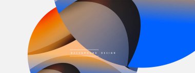 Yaratıcı geometrik duvar kağıdı. Asgari soyut arkaplan. Duvar kağıdı arkaplanı veya iniş sayfası için daire ve dalga kompozisyon vektör çizimi