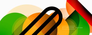 Yuvarlak üçgen çizgileri ve daireleri şekillendirir. Duvar kağıdı afişi arkaplanı veya iniş sayfası için Geometrik vektör çizimi