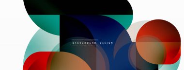 Yuvarlak üçgen çizgileri ve daireleri şekillendirir. Duvar kağıdı afişi arkaplanı veya iniş sayfası için Geometrik vektör çizimi