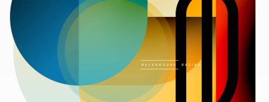 Yaratıcı geometrik duvar kağıdı. Asgari çember üçgen ve kare çizgi soyut arkaplan. Duvar kağıdı afişi veya iniş sayfası için vektör illüstrasyonu