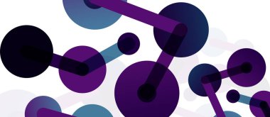 Çizgi noktaları geometrik soyut arkaplan bağlantıları. Çizgilerle birbirine bağlı çemberler. Duvar kağıdı, afiş, arkaplan veya iniş için moda tekno iş şablonu