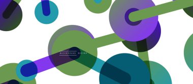 Çizgi noktaları geometrik soyut arkaplan bağlantıları. Çizgilerle birbirine bağlı çemberler. Duvar kağıdı, afiş, arkaplan veya iniş için moda tekno iş şablonu