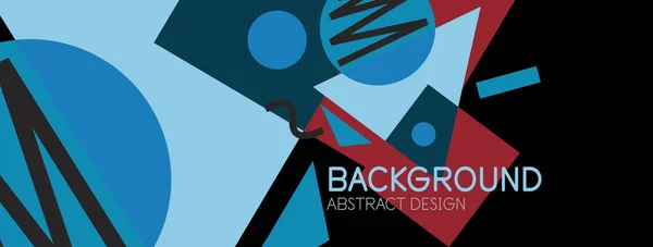 Abstracte achtergrond. Blokken, lijnen, driehoeken, cirkels samenstelling. Techno of business concept voor behang, banner, achtergrond, landing page — Stockvector