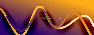 Gölge efektli dalga çizgisi olan soyut gradyan arkaplan. Geometrik bileşim. 3B gölge efektleri ve sıvı eğimleri