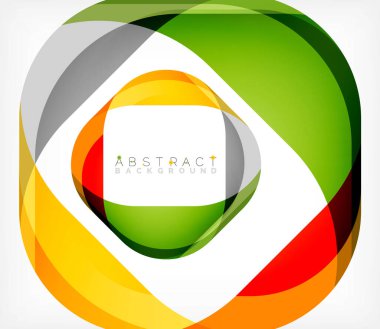 Üst üste binen dalgalarla soyut kare şekil, minimum geometrik arkaplan. Duvar Kağıdı, Sancak, Arkaplan, İniş Sayfası için Vektör İllüstrasyonu