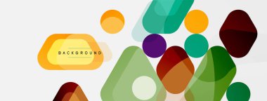 Soyut yuvarlak geometrik şekiller ve daireler. Duvar kağıdı, afiş, arkaplan veya iniş için moda tekno iş şablonu