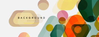 Beyaz üzerine renkli baloncuklar ve yuvarlak geometrik şekiller. Duvar kağıdı, pankart, arkaplan, iniş sayfası için vektör geometrik asgari özet arkaplan