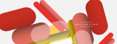 Yuvarlak şekiller ve çizgiler üst üste biniyor. Duvar kağıdı afişi veya iniş sayfası için vektör illüstrasyonu