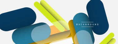 Yuvarlak şekiller ve çizgiler üst üste biniyor. Duvar kağıdı afişi veya iniş sayfası için vektör illüstrasyonu