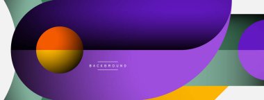 Geometrik soyut arkaplan. Duvar kağıdı arkaplanı veya iniş sayfası için yuvarlak şekiller, daireler, satır bileşimi