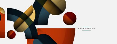 Geometrik soyut arkaplan. Duvar kağıdı arkaplanı veya iniş sayfası için yuvarlak şekiller, daireler, satır bileşimi