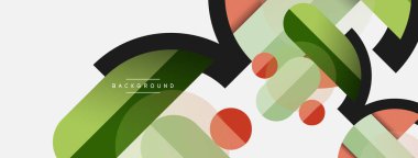 Yuvarlak geometrik şekiller çizgiler ve daireler. Duvar kağıdı afişi ya da iniş sayfası için vektör şablonu