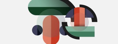 Yuvarlak geometrik şekiller çizgiler ve daireler. Duvar kağıdı afişi ya da iniş sayfası için vektör şablonu