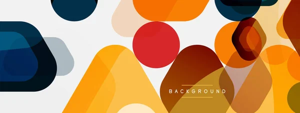 Kleurbelletjes en afgeronde geometrische vormen op wit. Vector geometrische minimale abstracte achtergrond voor behang, banner, achtergrond, landing page — Stockvector