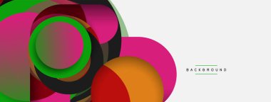 Yaratıcı geometrik duvar kağıdı. Asgari soyut arkaplan. Duvar kağıdı arkaplanı veya iniş sayfası için daire bileşimi vektör çizimi