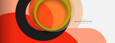 Çember ve yuvarlak şekiller soyut arkaplan. Duvar kağıdı afişi veya iniş sayfası için vektör illüstrasyonu