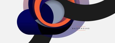 Vektör yuvarlak şekilli daireler minimum geometrik arkaplan. Duvar kağıdı afişi veya iniş sayfası için vektör illüstrasyonu